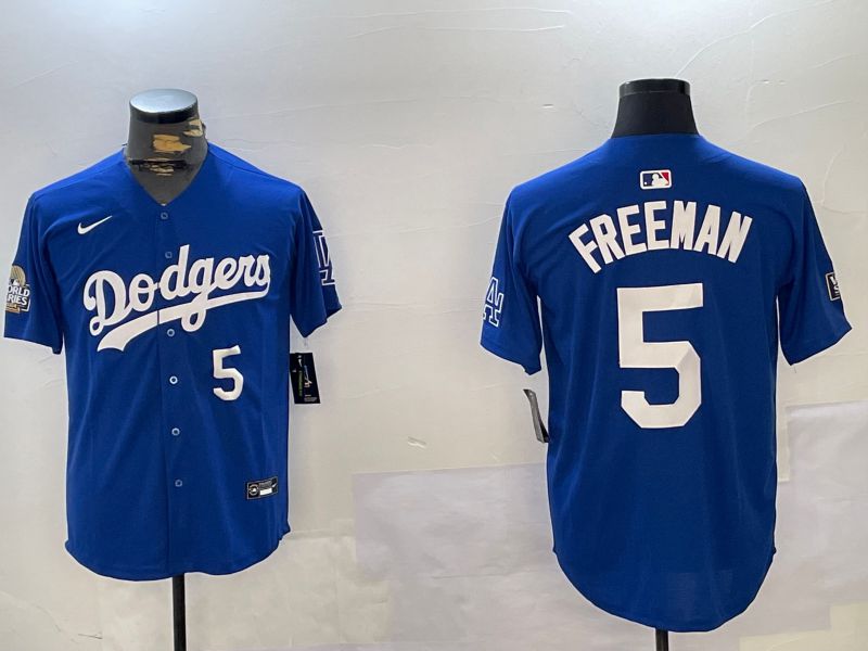 Men Los Angeles Dodgers #5 Freeman Blue Game 2024 Nike MLB Jersey style 1121